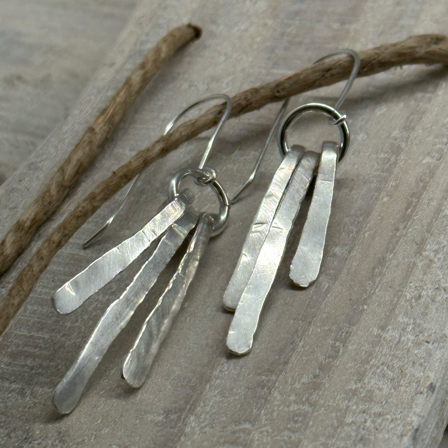 Hammered Driftwood Earrings